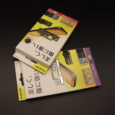 Charming Black Paper Retail Package Box For Tempered Glass Screen Protector